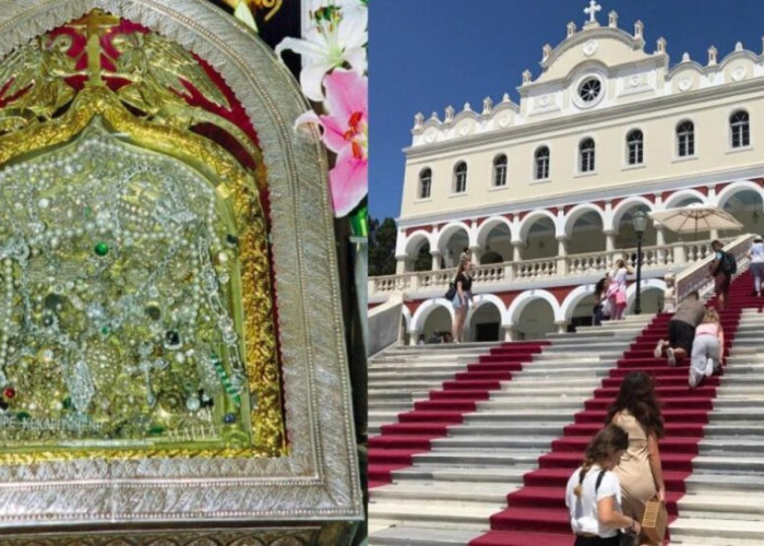 Παναγία της Τήνου: Η εικόνα που ανακαλύφθηκε από το όραμα μοναχής και έσπασε στα δύο από χτύπημα της αξίνας