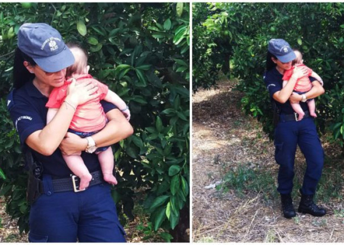 Γυναίκα Αστυνομικός Στο Ναύπλιο Ηρεμεί Με Αγκαλιά Μωρό, Μετά Από Τροχαίο Και Είναι Ό,Τι Πιο Γλυκό Είδαμε