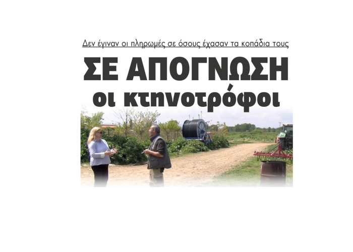 Σε απόγνωση οι κτηνοτρόφοι - Δεν έγιναν οι πληρωμές σε όσους έχασαν τα κοπάδια τους