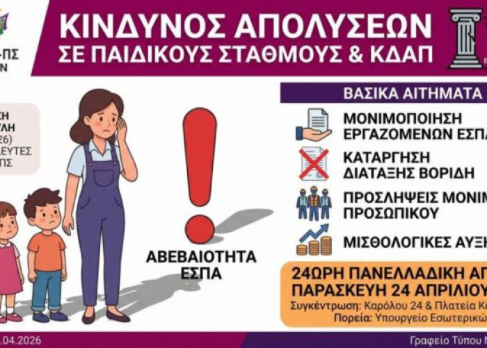 ΣΥΡΙΖΑ Σερρών: Κίνδυνος απολύσεων σε παιδικούς σταθμούς και ΚΔΑΠ
