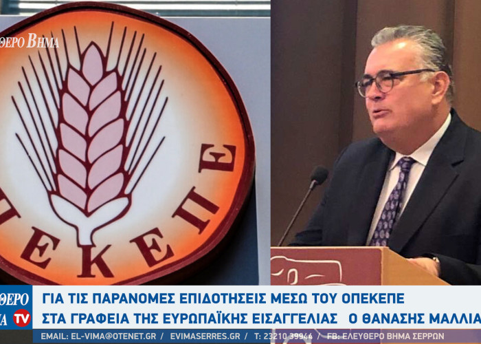 Σέρρες - Για τις παράνομες επιδοτήσεις μέσω του ΟΠΕΚΕΠΕ στα γραφεία της Ευρωπαϊκής Εισαγγελίας ο Θανάσης Μαλλιαράς