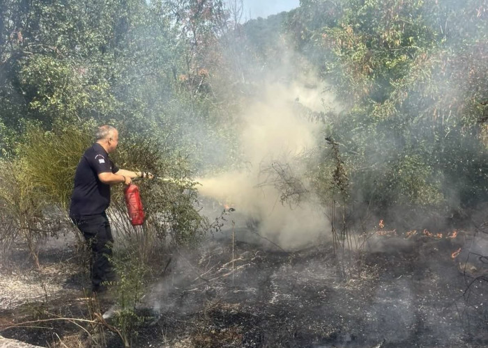 Σέρρες: Αστυνομικοί της Τροχαίας έσβησαν φωτιά στην Εθνική Οδό