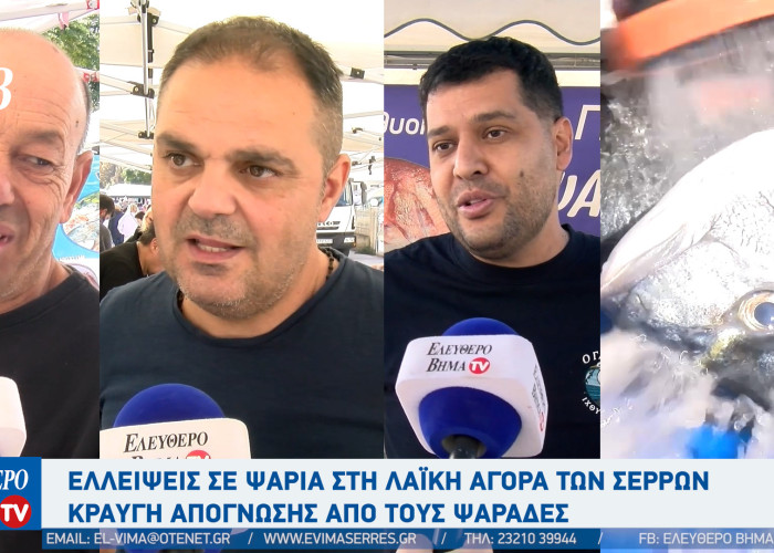Σέρρες: Η απεργία των ψαράδων φέρνει ελλείψεις σε ψαράδικα και λαϊκή αγορά