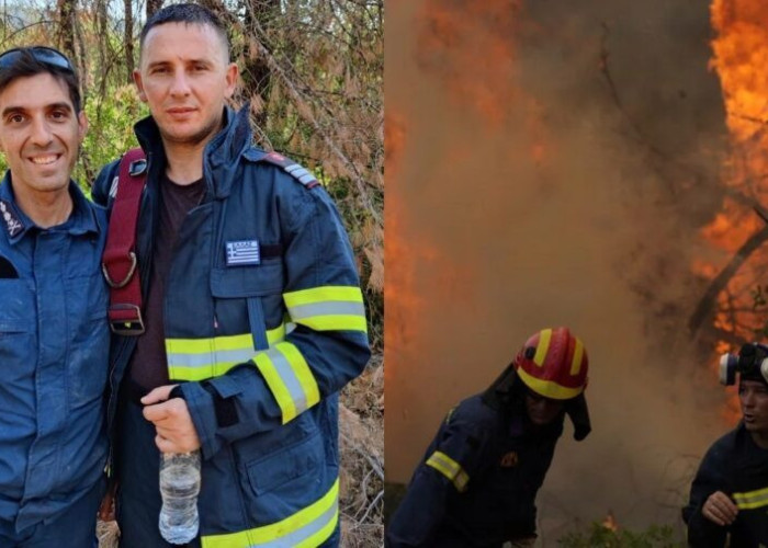 Φωτιές – Εύβοια: Ραγίζουν καρδιές με το δώρο Έλληνα πυροσβέστη σε Ρουμάνο συνάδελφό του