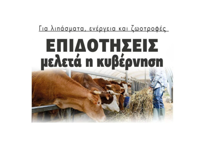 Για λιπάσματα, ενέργεια και ζωοτροφές: Επιδοτήσεις  μελετά η κυβέρνηση