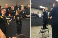 Εξάχρονο κοριτσάκι με καρκίνο πραγματοποίησε το όνειρό της και έγινε αξιωματικός της αστυνομίας