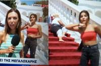 Τήνος: Εκανε το σήμα των Γκρίζων Λύκων μπροστά στην κάμερα του ΣΚΑΪ παραμονή Δεκαπενταύγουστου