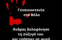Νέα γυναικοκτονία στον Βόλο: Άνδρας δολοφόνησε τη σύζυγό του και τράπηκε σε φυγή