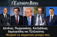 Δένδιας, Πιερρακάκης, Χατζηδάκης, Δημητριάδης και Τζιτζικώστας μετρούν τις κομματικές μετοχές τους