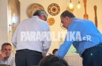 Αθόρυβη και αποτελεσματική η επέλαση Σαμαρά - Ανάμεσα στον Μητσοτάκη και τον Σαμαρά ο Θεόφιλος Λεονταρίδης συγκολλητική ουσία