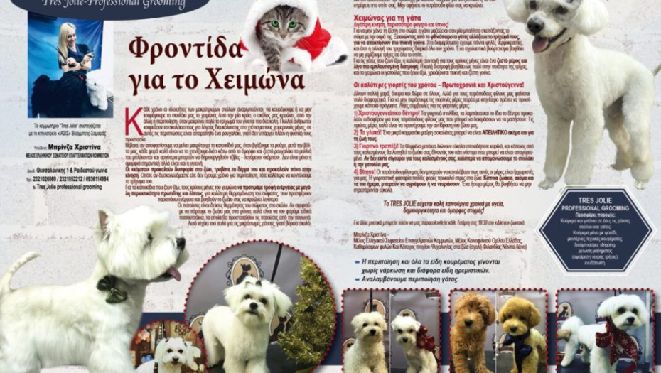 TRES JOLIE-PROFESSIONAL GROOMING: ΦΡΟΝΤΙΔΑ ΓΙΑ ΤΟΝ ΣΚΥΛΟ ΚΑΙ ΤΗ ΓΑΤΑ ΤΟ ΧΕΙΜΩΝΑ!