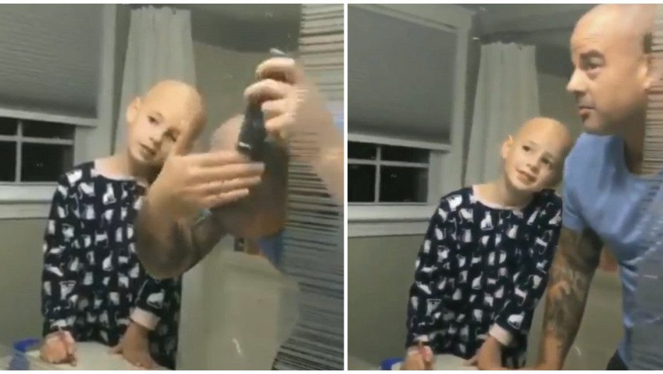 Πατέρας ξυρίζει το κεφάλι του για να συμπαρασταθεί στην κόρη του που δίνει μάχη με τον καρκίνο!