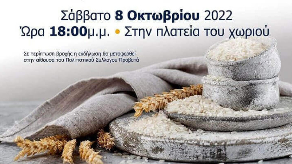 Σήμερα στον Προβατά: 22η Γιορτή Ρυζιού