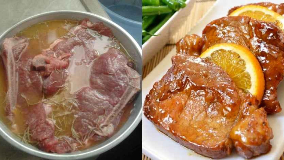 Ζουμερές χοιρινές μπριζόλες μαριναρισμένες με μουστάρδα, πορτοκάλι και μέλι