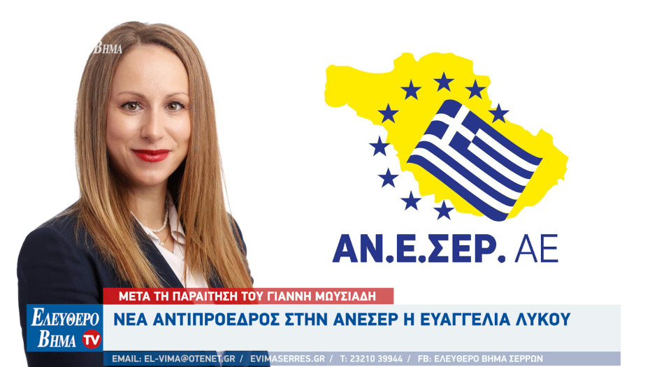 ΑΝΕΣΕΡ: Νέα Αντιπρόεδρος η Ευαγγελία Λύκου μετά την παραίτηση του Γιάννη Μωυσιάδη
