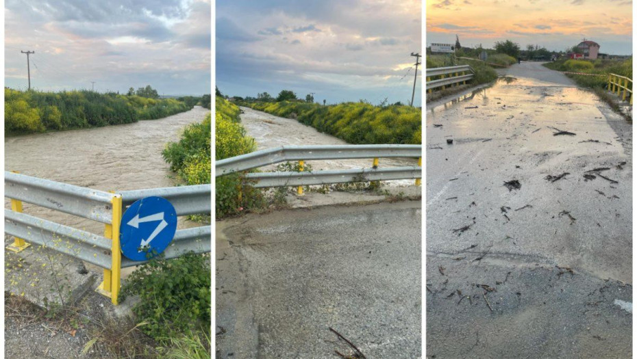 Διακοπή κυκλοφορίας λόγω έντονης βροχόπτωσης στη Χαλκιδική-Υπερχείλιση ρεμάτων στην Ολυμπιάδα