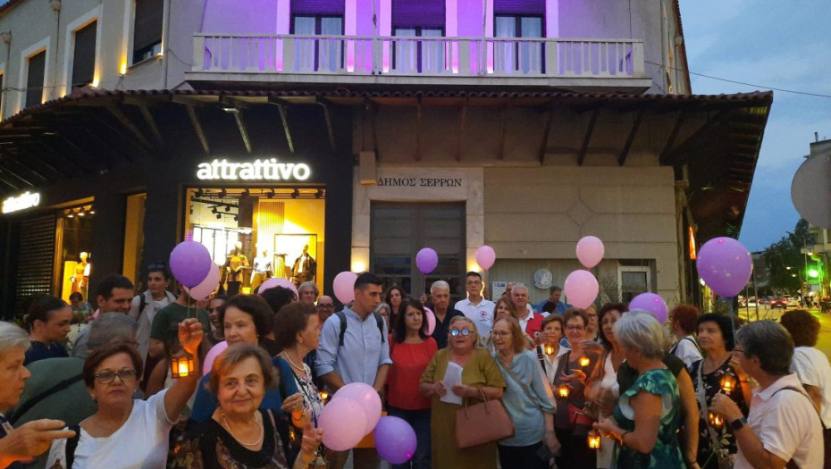 Φωταγωγήθηκε το Δημαρχείο Σερρών με μωβ για την Παγκόσμια Ημέρα νόσου Alzheimer
