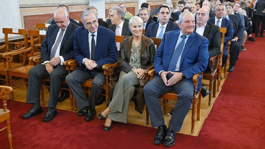 Μαζί Καραμανλής, Σαμαράς, Μεϊμαράκης στον Απόστολο Τζιτζικώστα