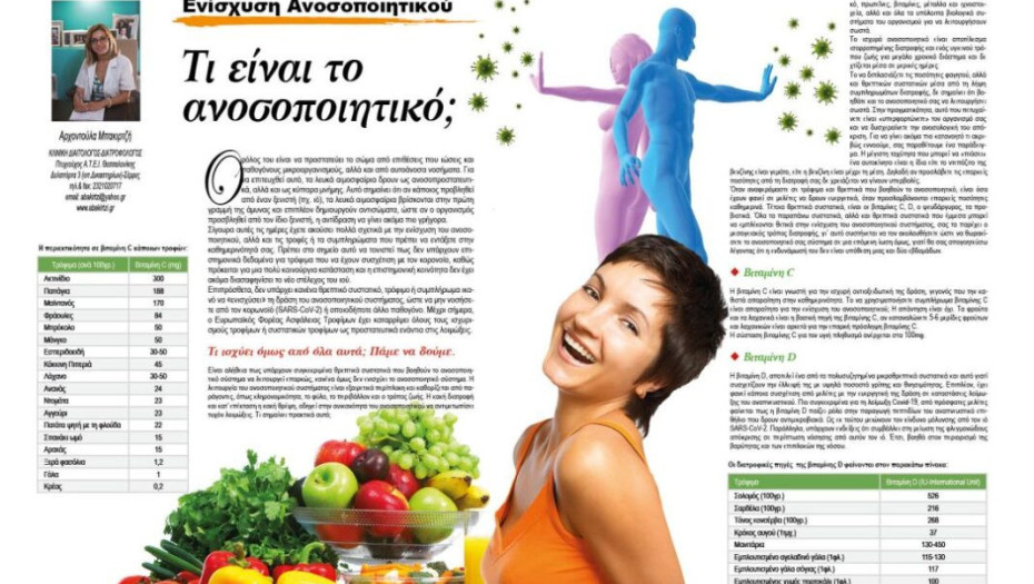 Αρχοντούλα Μπακιρτζή: Ενίσχυση Ανοσοποιητικού !