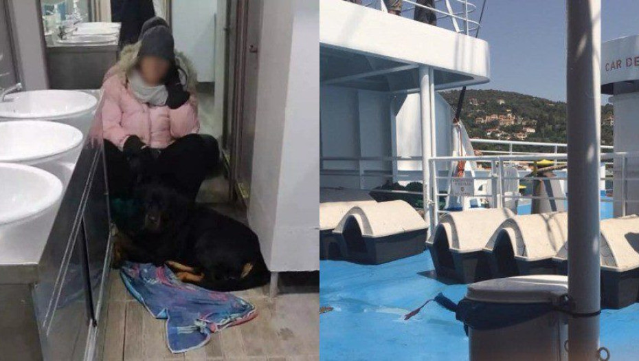 Σκόπελος: Την έβαλαν για πέντε ώρες στην παγωμένη τουαλέτα του πλοίου γιατί δεν είχαν κλουβί για το σκύλο
