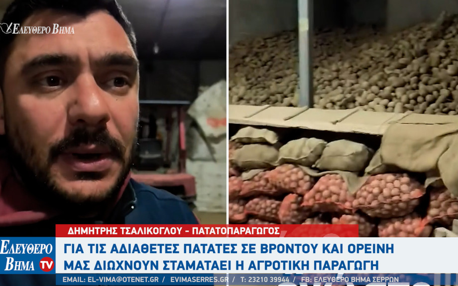 Ο Δημήτρης Τσαλίκογλου για τις αδιάθετες πατάτες σε Βροντού και Ορεινή Σερρών: Μας διώχνουν σταματάει η αγροτική παραγωγή