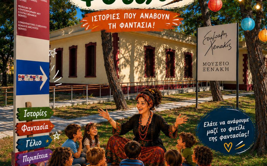 Την Κυριακή στο Μουσείο Ξενάκη: Παραμύθια στο Πιτς Φυτίλι από τη Λέσχη Αφήγησης Σερρών
