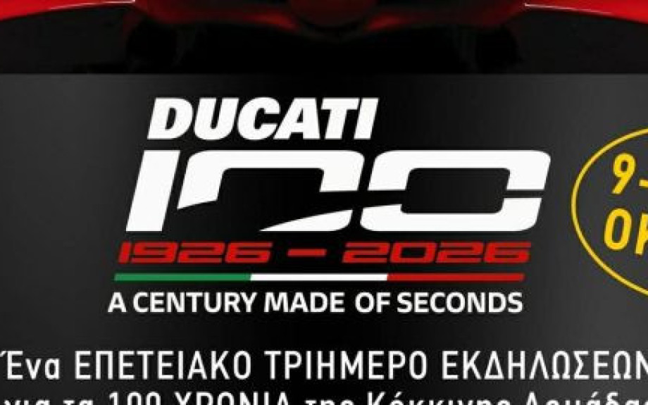 Αυτοκινητοδρόμιο Σερρών: Ducati 100 Years Event 9 – 11 Οκτωβρίου 2026