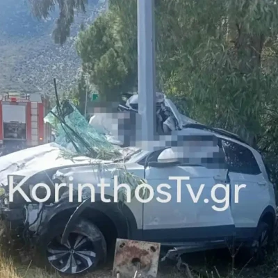 Νεμέα: Τροχαίο με νεκρή οδηγό, το αυτοκίνητό της «καρφώθηκε» σε κολώνα