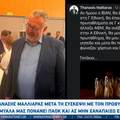 Επιμελητήριο Σερρών: Ο Θανάσης Μαλλιαράς μετά τη σύσκεψη με τον Πρωθυπουργό "Τα μυαλά μας πονάνε!  ΠΑΟΚ και ας μην ξαναπαίξω Ευρώπη ποτέ"
